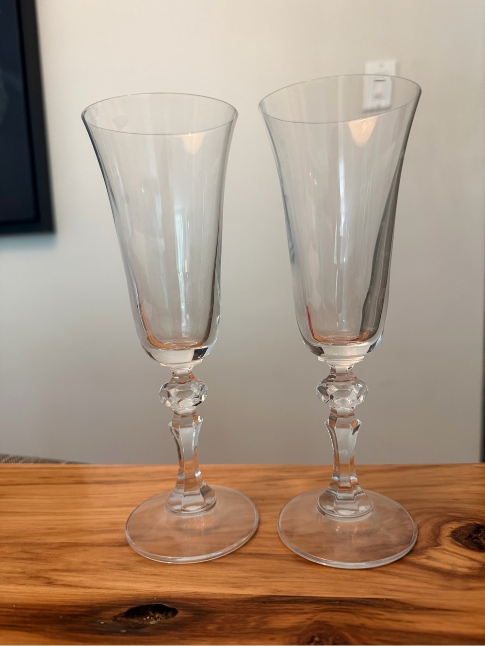 CB2 Champagne Flutes in Clear Glass - Set of 2
